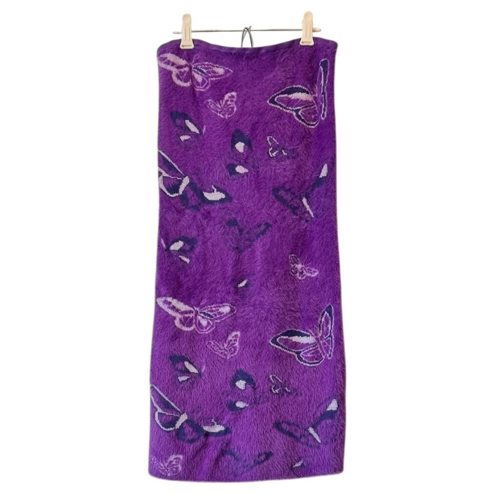 House of Sunny Crazy Town Hockney Strapless Tube Dress, Purple Heat, Small, NWT - Picture 6 of 9